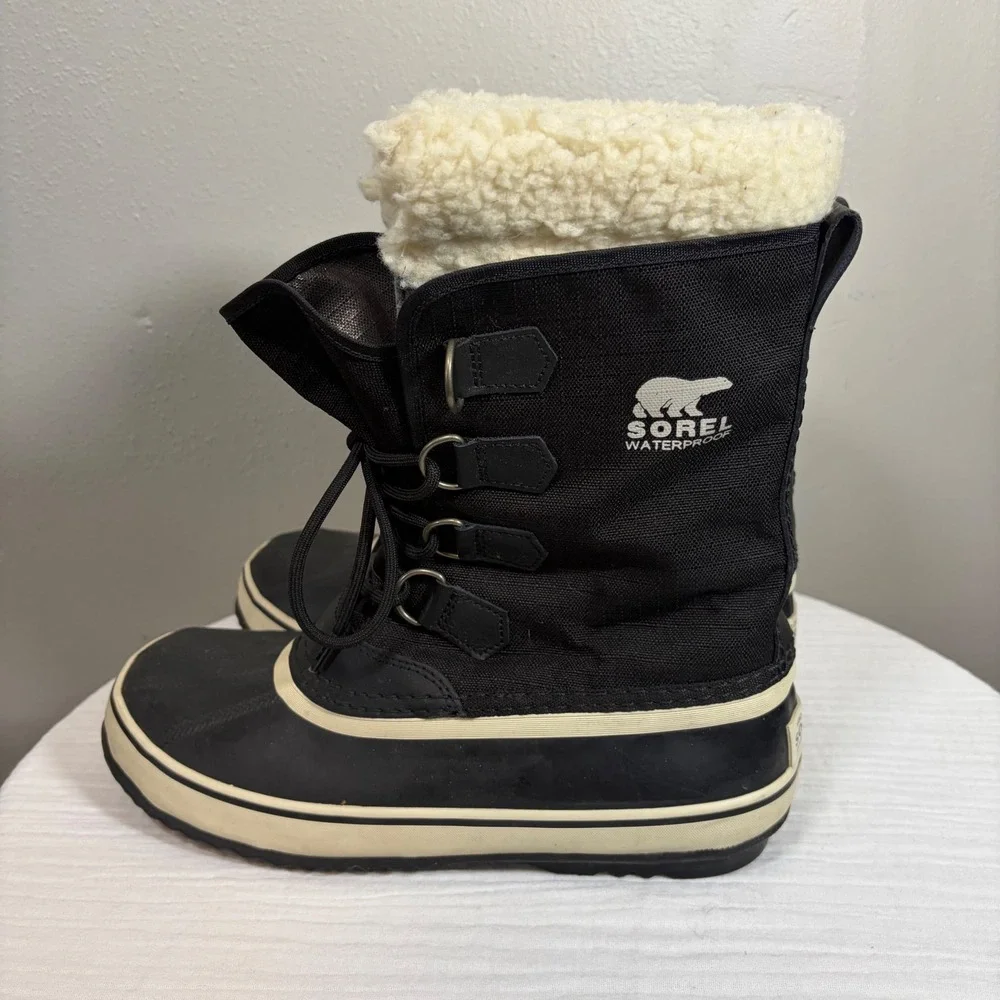 Sorel Winter Carnival Waterproof Boots Black NL1495-011 Womens 10